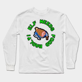 Gauntlet Arcade Game - Elf Needs Food Badly Long Sleeve T-Shirt